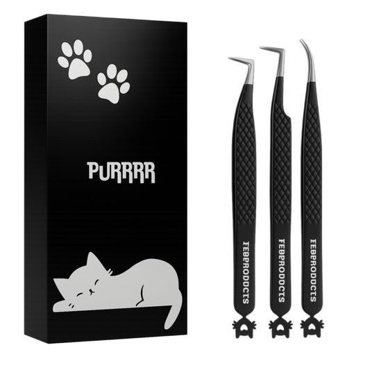 BLACK KITTY FIBER TIP TWEEZERS 🖤